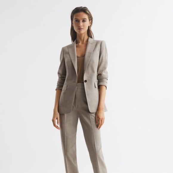 NWT Reiss Emily wool blend blazer in Oatmeal Sz 2 - Picture 4 of 6